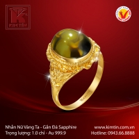 Nhẫn Nữ Vàng 24K Gắn Đá Sapphire