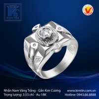 Nhẫn Kim Cương Vàng Trắng 18K