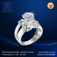 Nhẫn Kim Cương Vàng Trắng 18K