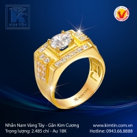 Nhẫn Kim Cương Vàng Màu 18K