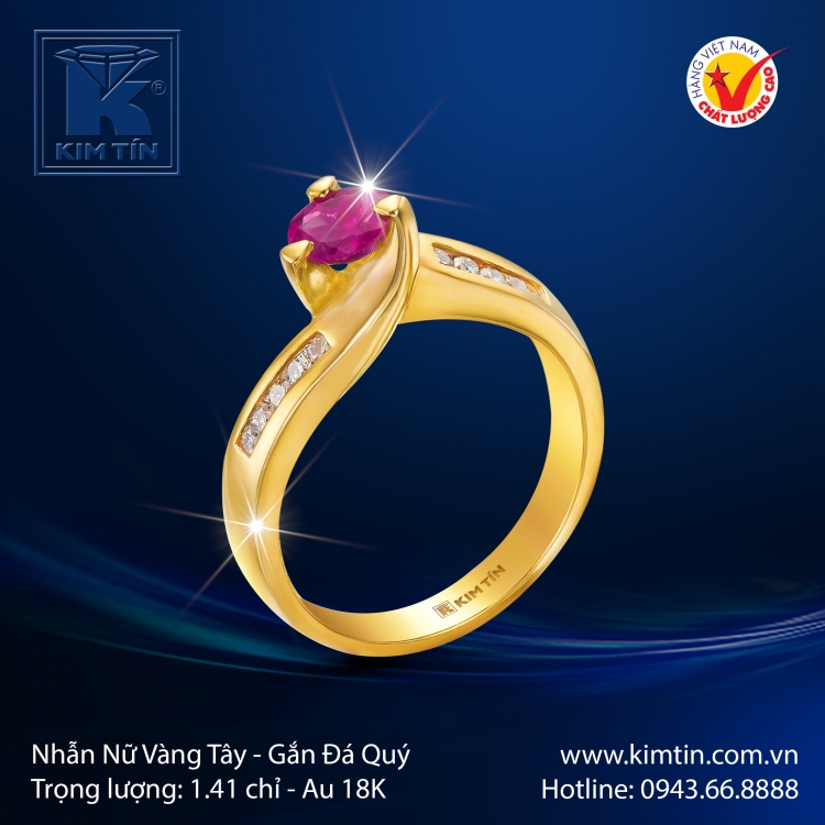 Nhẫn Nữ Vàng Màu 18K