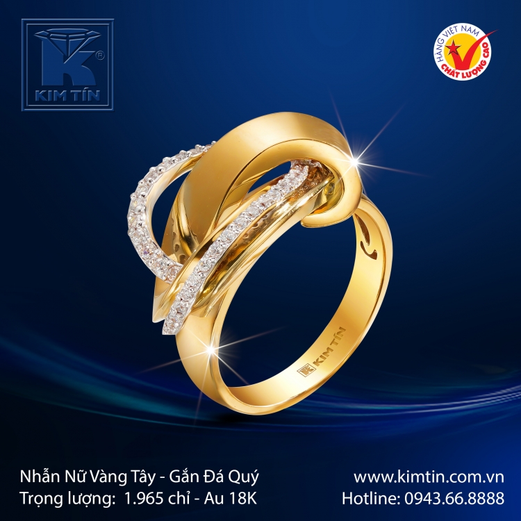 Nhẫn Nữ Vàng Màu 18K