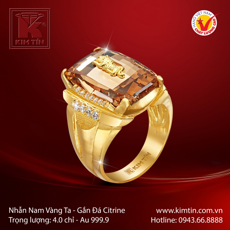 Nhẫn Nam Vàng 24K