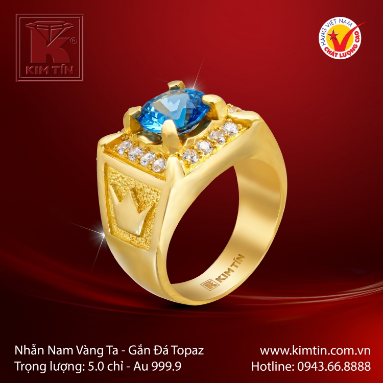 Nhẫn Nam Vàng 24K