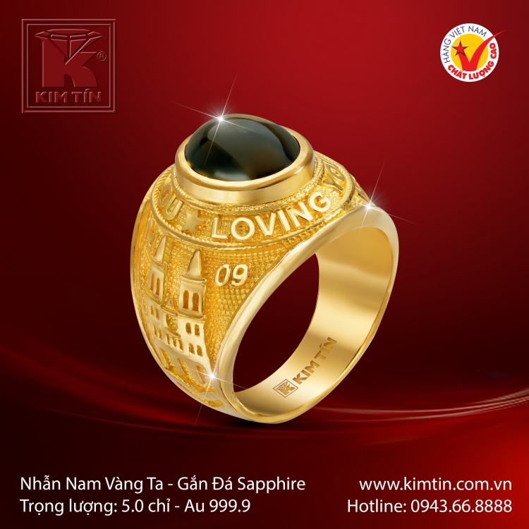 Nhẫn Nam Vàng 24K