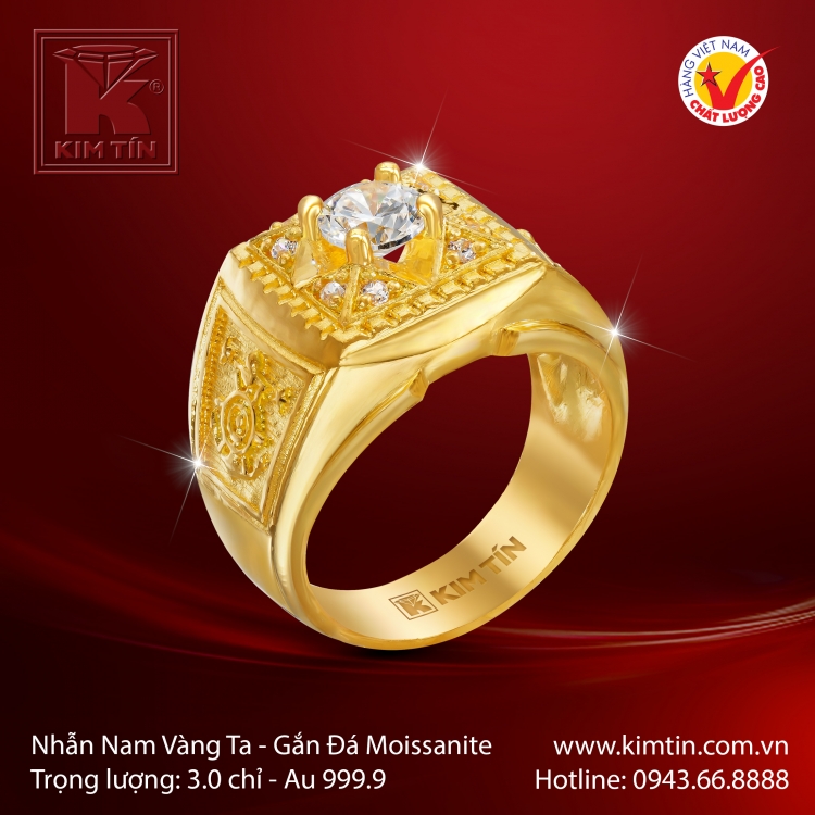 Nhẫn Nam Vàng 24K