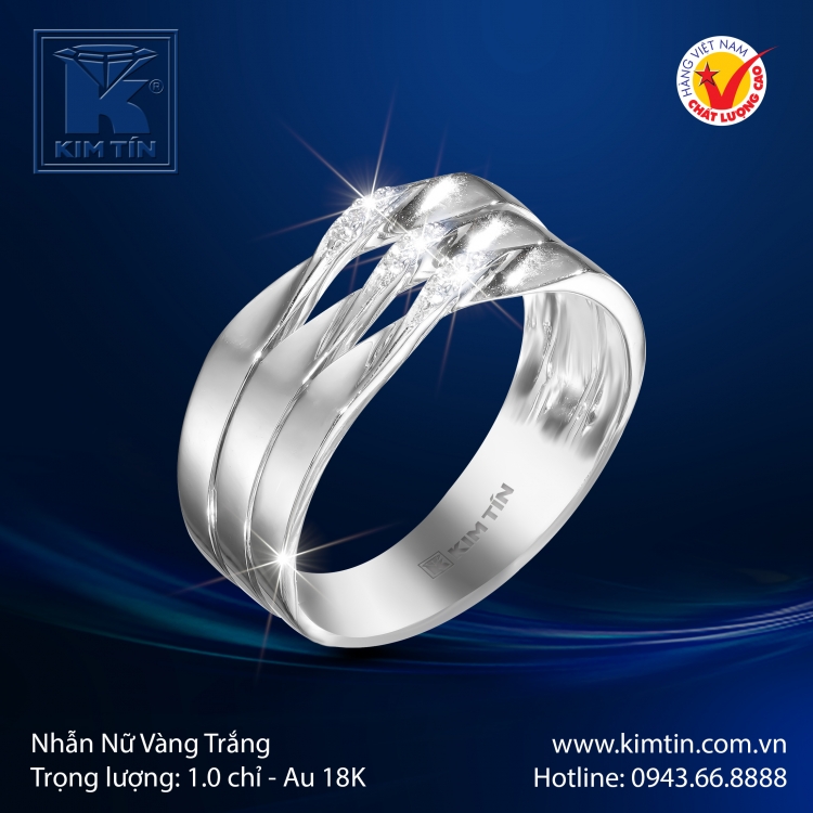 Nhẫn Nữ Vàng Trắng 18K