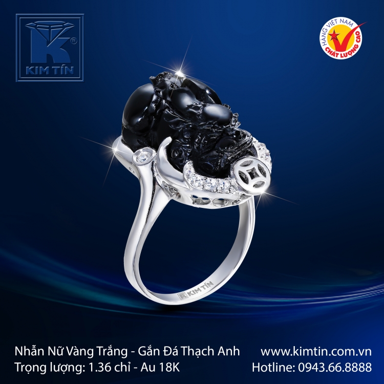 Nhẫn Nữ Vàng Trắng 18K