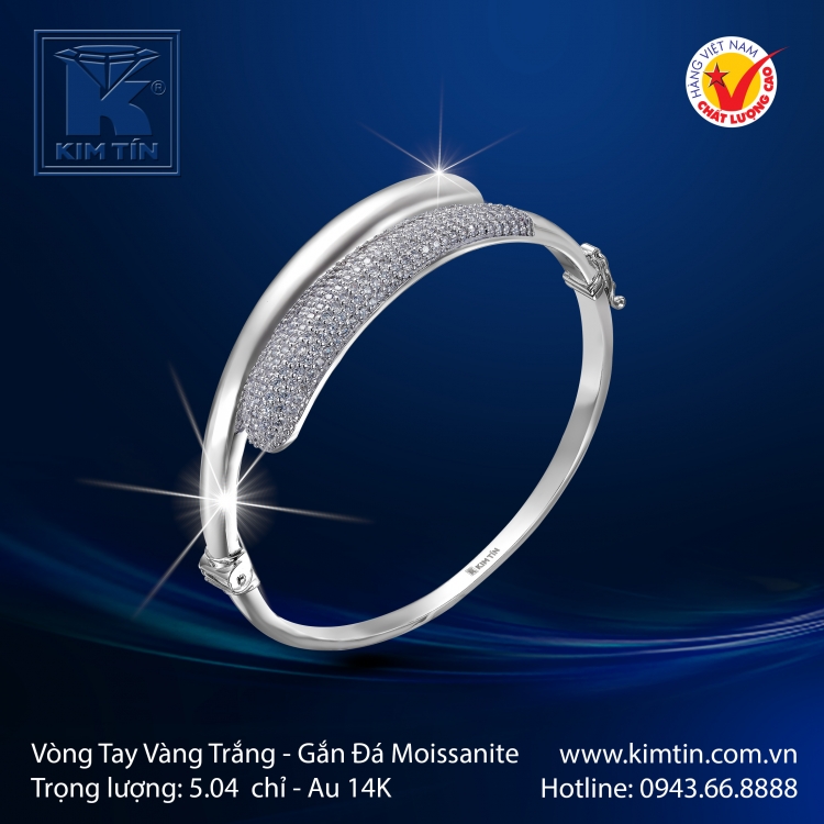 Vòng Tay Vàng Trắng 14K