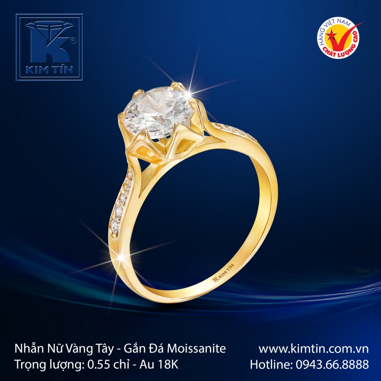 Nhẫn Nữ Vàng Màu 18K