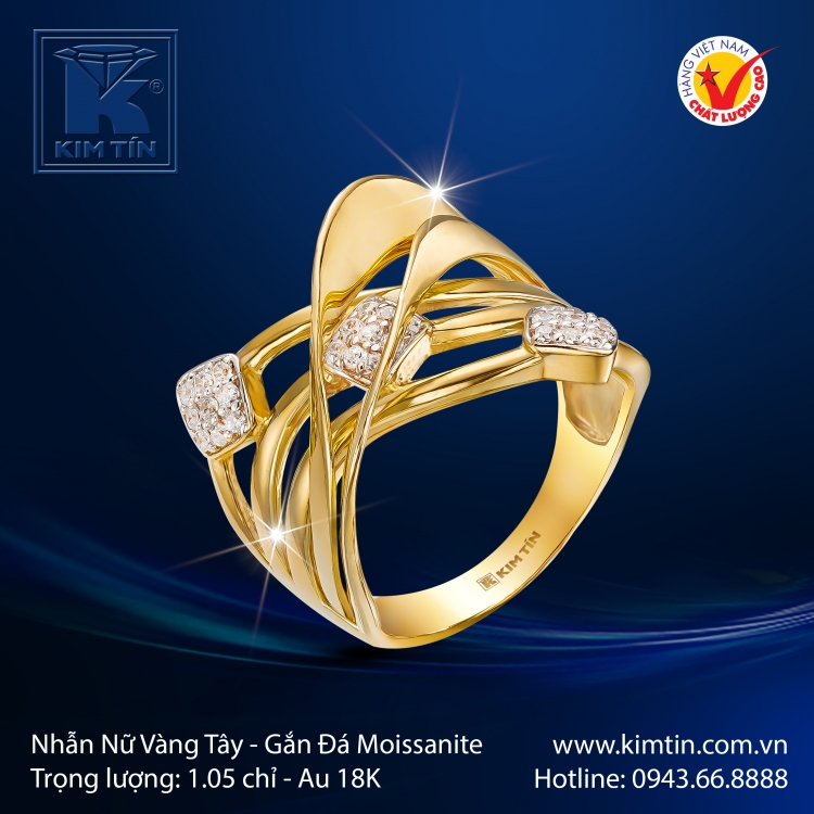 Nhẫn Nữ Vàng Màu 18K