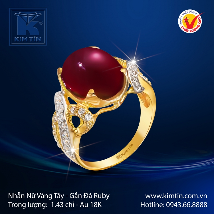 Nhẫn Nữ Vàng Màu 18K