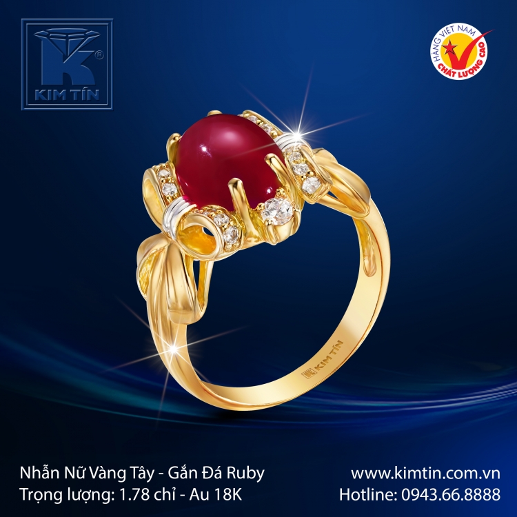 Nhẫn Nữ Vàng Màu 18K