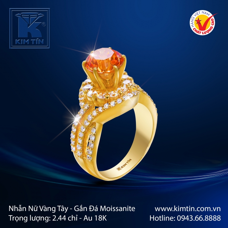 Nhẫn Nữ Vàng Màu 18K