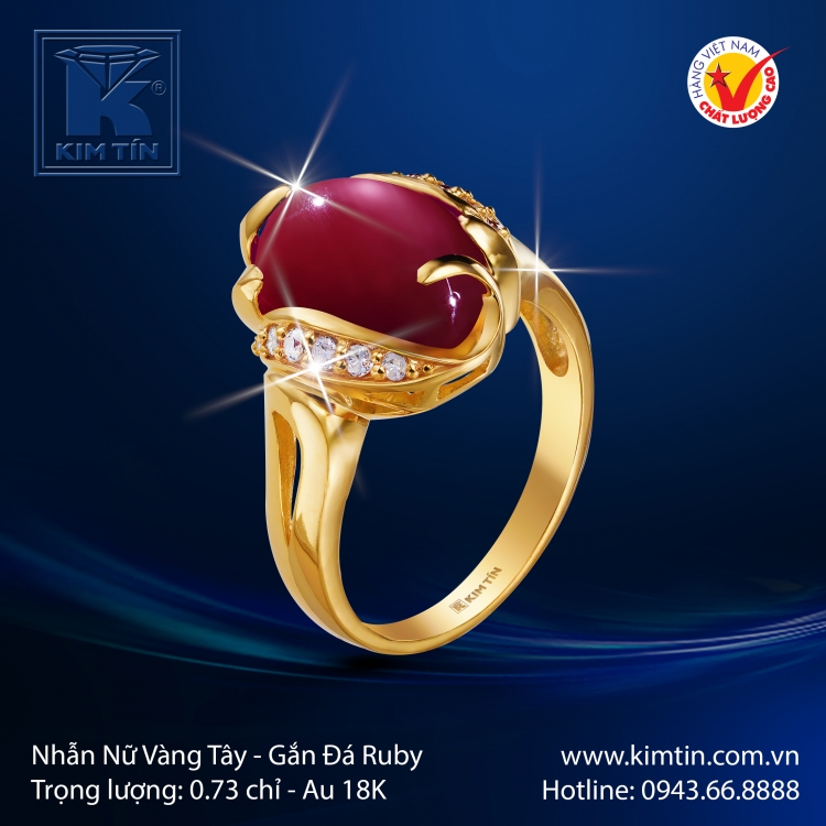 Nhẫn Nữ Vàng Màu 18K