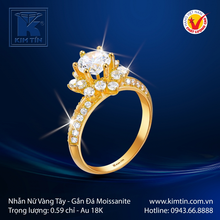 Nhẫn Nữ Vàng Màu 18K