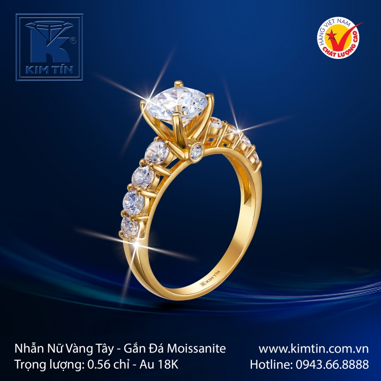 Nhẫn Nữ Vàng Màu 18K