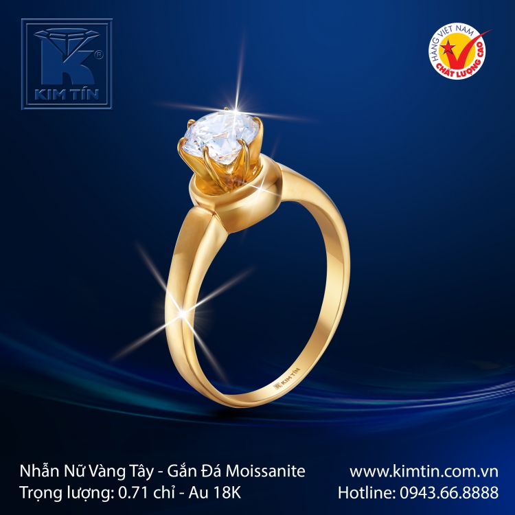 Nhẫn Nữ Vàng Màu 18K