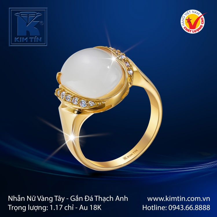 Nhẫn Nữ Vàng Màu 18K