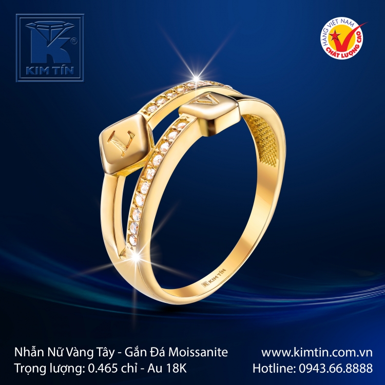 Nhẫn Nữ Vàng Màu 18K