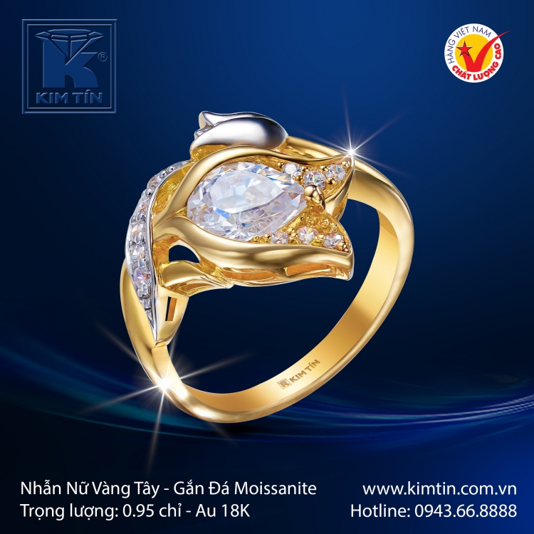 Nhẫn Nữ Vàng Màu 18K