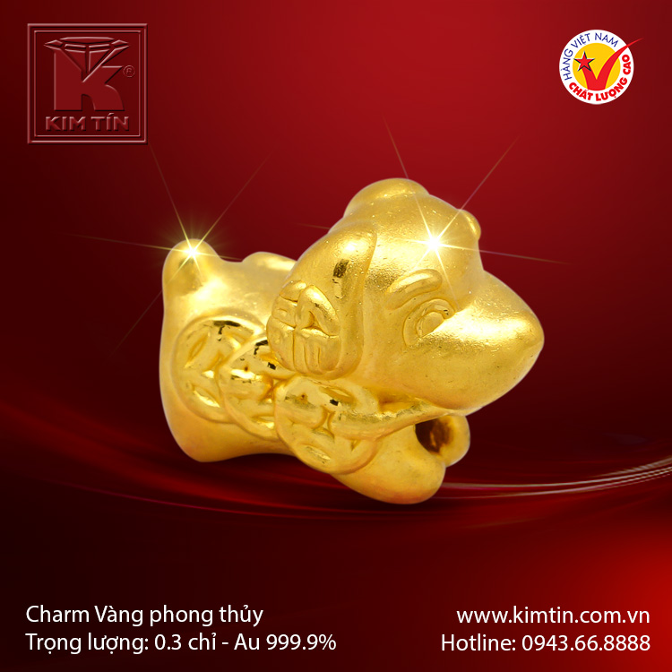 Charm vàng phong thủy