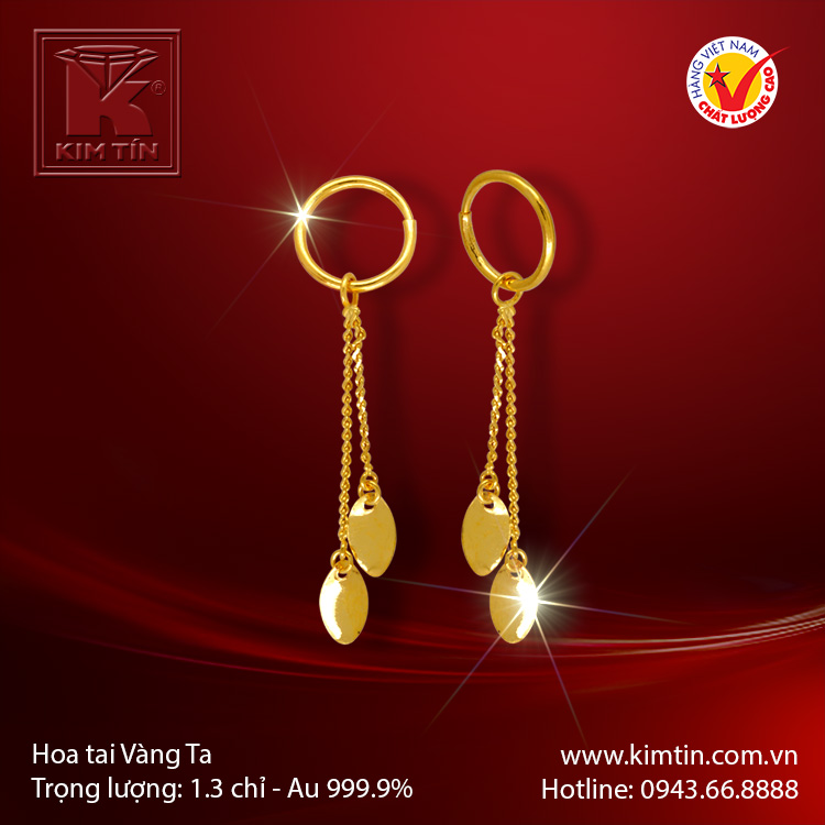 Hoa tai vàng 24k