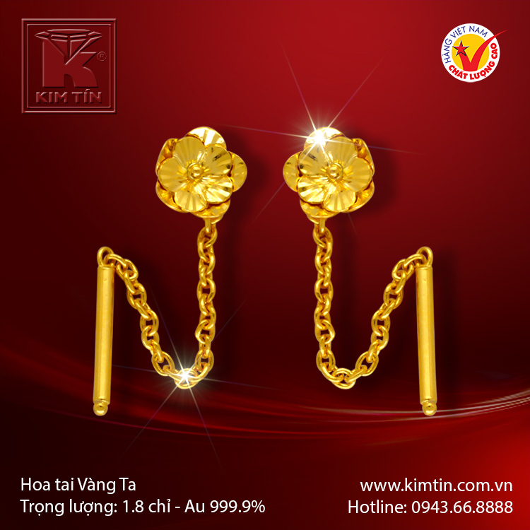 Hoa tai vàng 24k