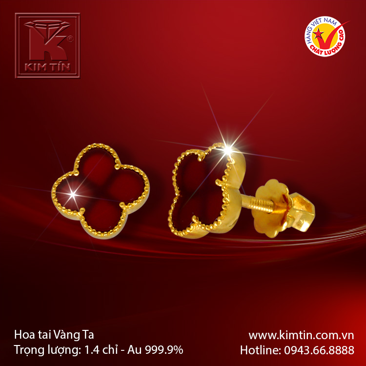 Hoa tai vàng 24k