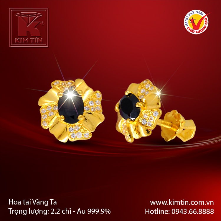 Hoa tai vàng 24k