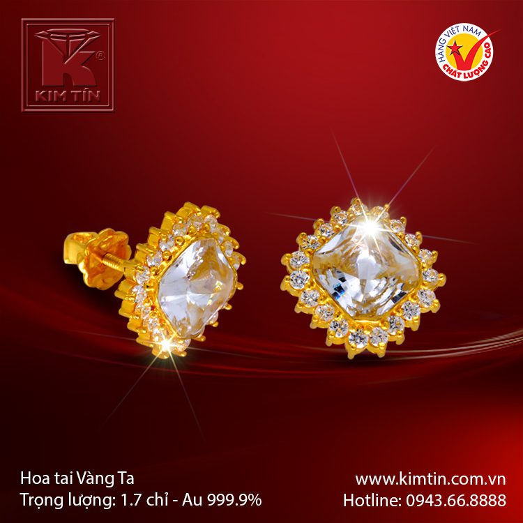 Hoa tai vàng 24k