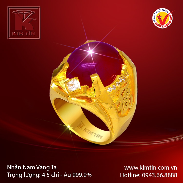 Nhẫn nam vàng 24K