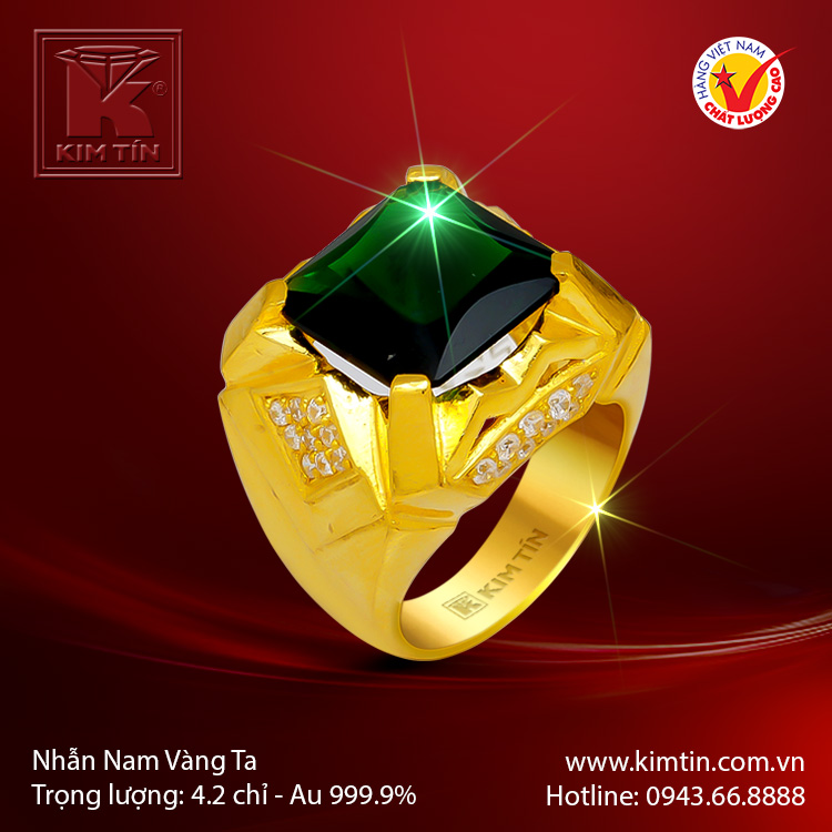 Nhẫn nam vàng 24K