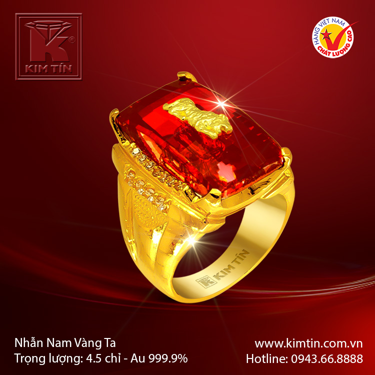 Nhẫn nam vàng 24K