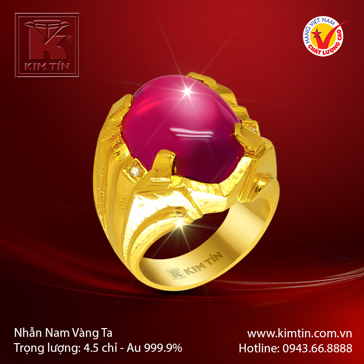 Nhẫn nam vàng 24K