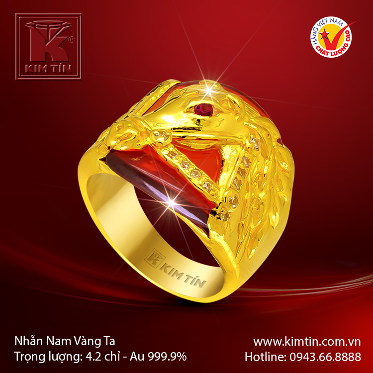 Nhẫn nam vàng 24K